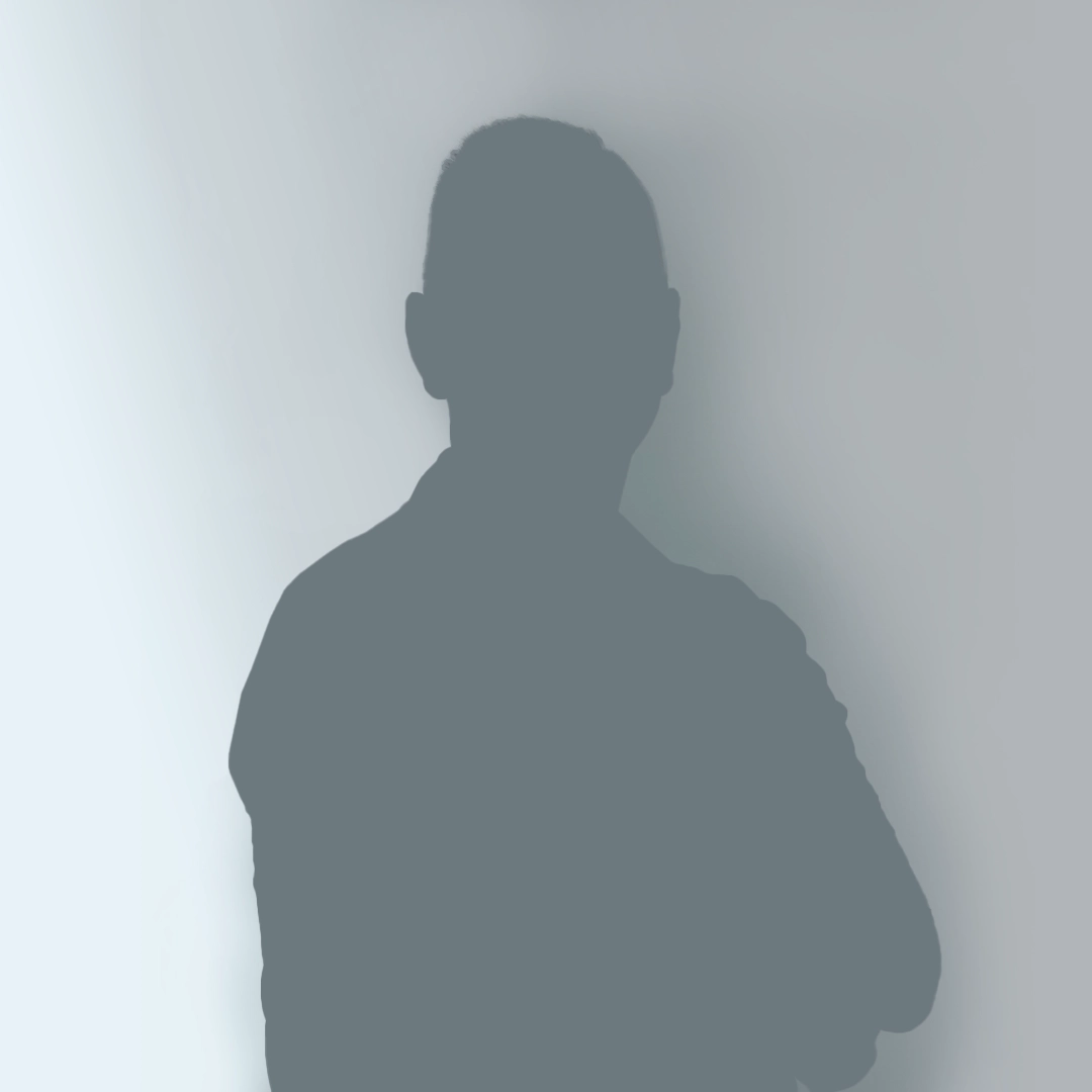 Platzhaltergrafik einer männlichen Silhouette auf hellblauem Hintergrund.
